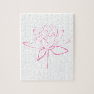 Lotus Calligraphy (Pink) Jigsaw Puzzle