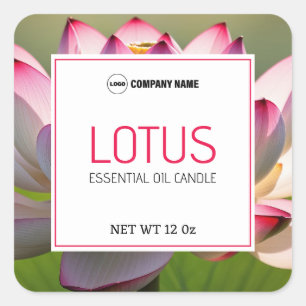 Lotus Candle Label Sticker