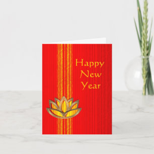 Lotus Chinese New Year Greeting Card
