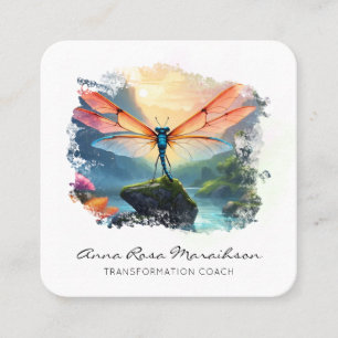 *~*  Lotus Colourful  Lily  Abstract Dragonfly  QR Square Business Card