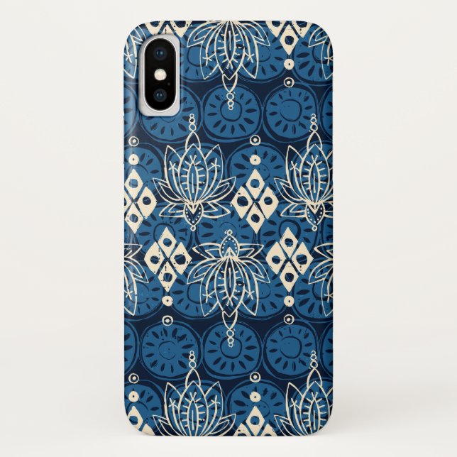 lotus diamond indigo Case-Mate iPhone case (Back)
