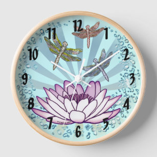 Lotus Dragonfly clock
