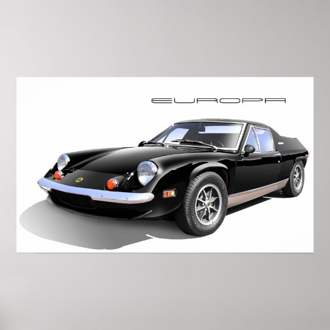 Lotus Europa Black Poster (Front)