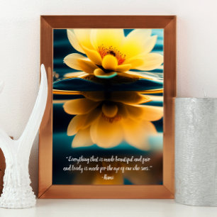 Lotus Everything Beautiful Rumi Quote  Poster