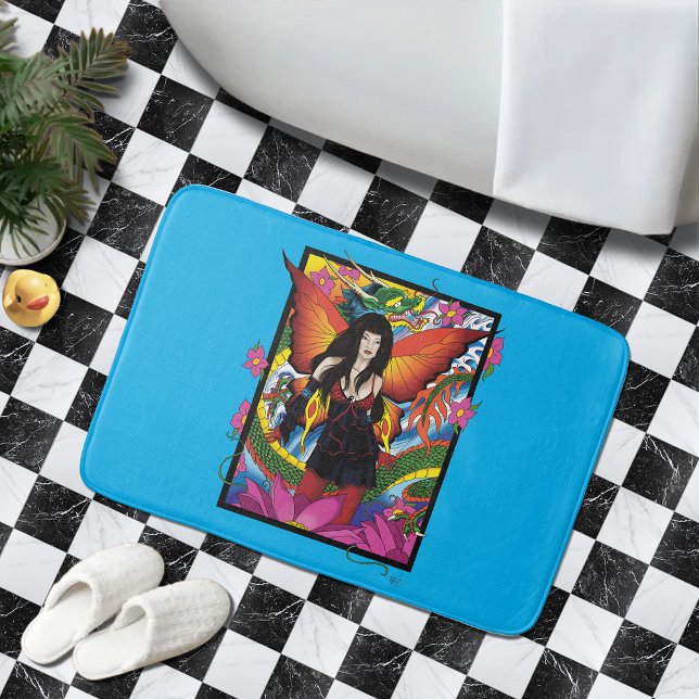 Lotus Fairy Chinese Water Dragon Bath Mat (Creator Uploaded)