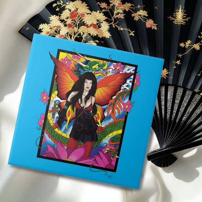 Lotus Fairy Chinese Water Dragon Tile (Creator Uploaded)