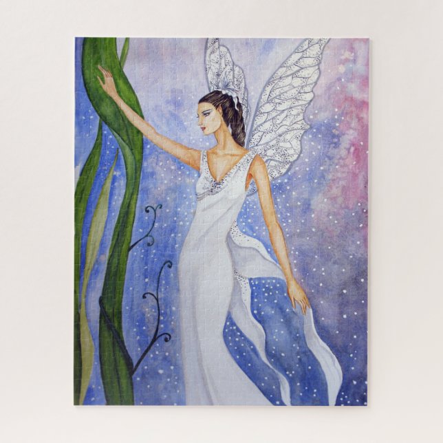 Lotus Fairy Figure Painting by Farida Greenfield Jigsaw Puzzle (Vertical)