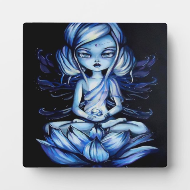 Lotus Fairy Meditation Fantasy Art Plaque (Front)