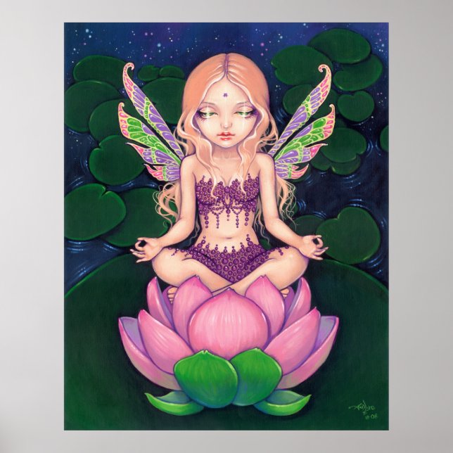 Lotus Fairy yoga fairy lily Art Print (Front)