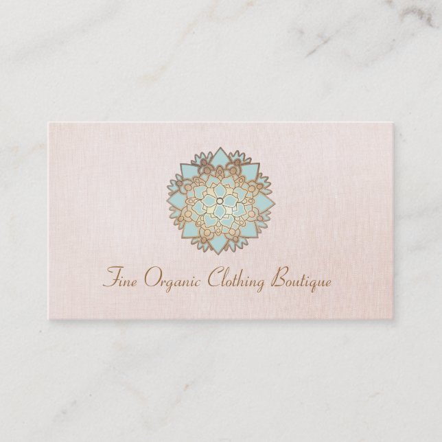 Lotus Fashion Boutique Pink Linen Business Card (Front)