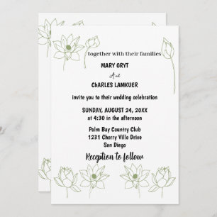 lotus floral Wedding Invitation