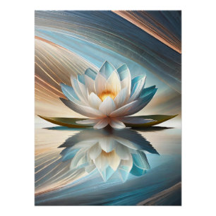 Lotus flower abstract wall poster