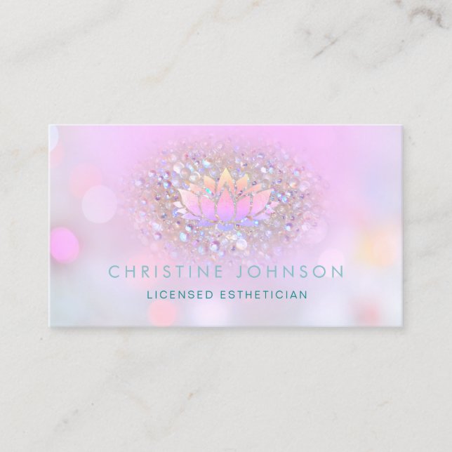 lotus flower aesthetician salon spa business card (Front)
