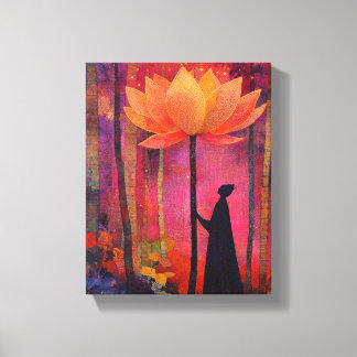 Lotus flower and angelic canvas print