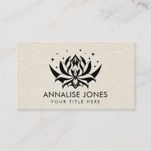 Lotus flower and moon on Canvas Business Card