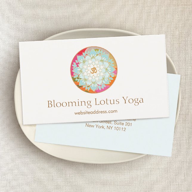 Lotus Flower  and Om Symbol Business Card (Creator Uploaded)