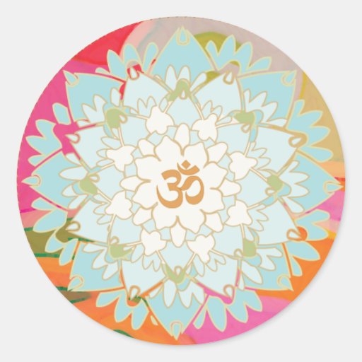 Image of Lotus Flower and Om Symbol Mandala Sticker