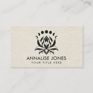 Lotus flower and phases of the moon business card