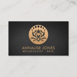 Lotus flower and phases of the moon  business card