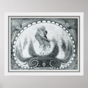 "Lotus Flower" Art Nouveau by Fidus Poster