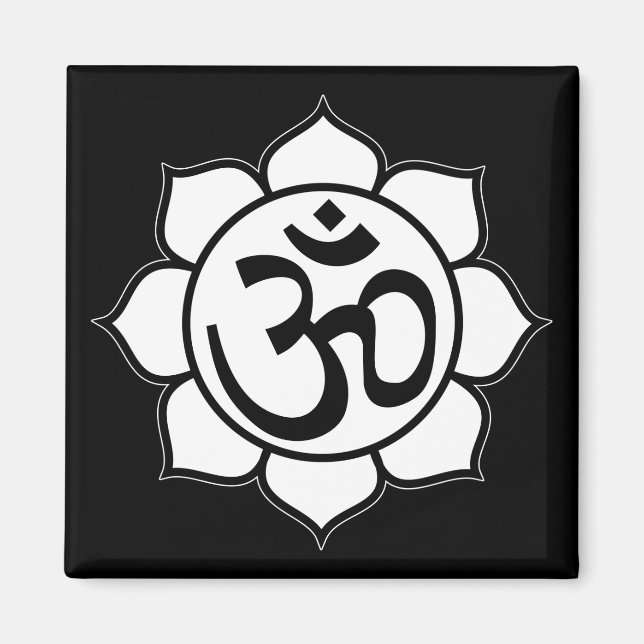 Lotus Flower Aum Symbol Magnet (Front)