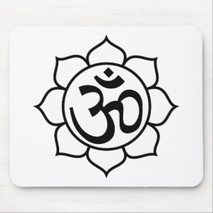 Lotus Flower Aum Symbol Mouse Mat
