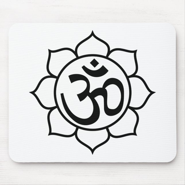 Lotus Flower Aum Symbol Mouse Mat (Front)