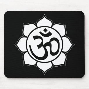 Lotus Flower Aum Symbol Mouse Mat