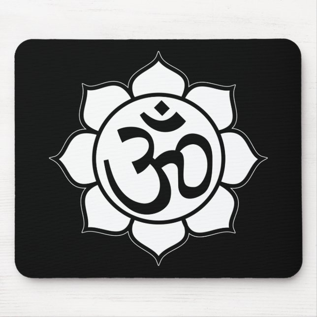 Lotus Flower Aum Symbol Mouse Mat (Front)
