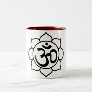 Lotus Flower Aum Symbol Two-Tone Coffee Mug