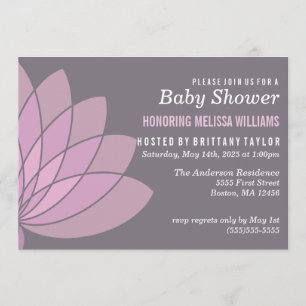 Lotus Flower Baby Shower Invitation