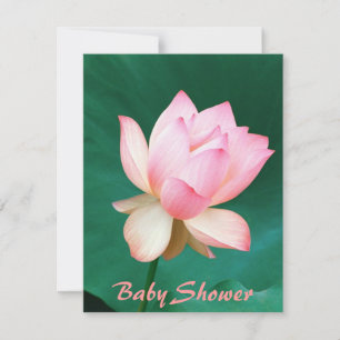 Lotus Flower Baby Shower Invitations