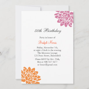 Lotus Flower Birthday Invitation