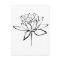Lotus Flower Black and White Ink Drawing Art