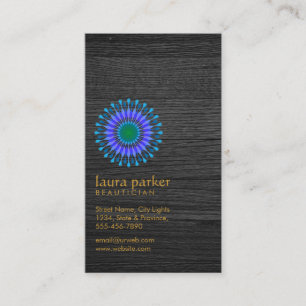 Lotus Flower Black Wood Yoga Meditation HealthSpa Business Card