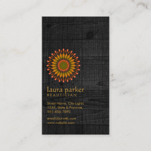 Lotus Flower Black Wood Yoga Meditation HealthSpa Business Card