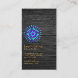 Lotus Flower Black Wood Yoga Meditation HealthSpa Business Card