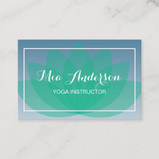 Lotus Flower Blue Green Relax Bussines card