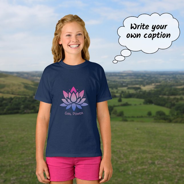 Lotus flower blue pink custom text T-Shirt (Creator Uploaded)