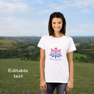 Lotus flower blue pink custom text T-Shirt