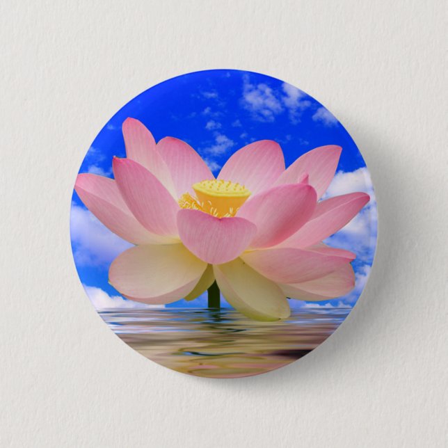 Lotus Flower Born in Water 6 Cm Round Badge (Front)