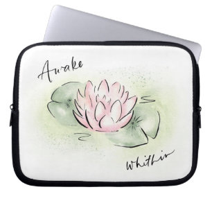 Lotus Flower Case Tablet Laptop Awake Within