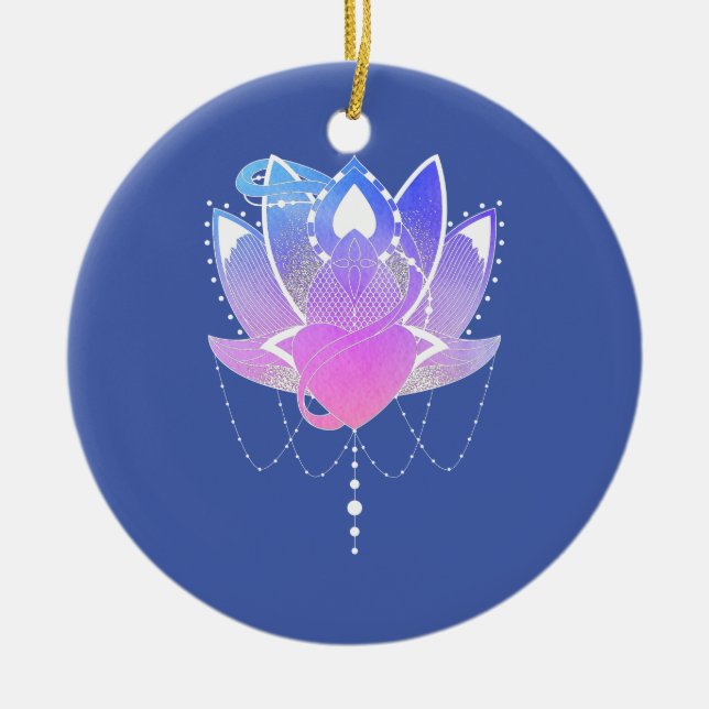 lotus flower ceramic tree decoration (Front)
