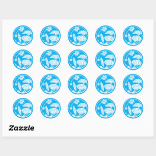 Lotus flower circle classic round sticker