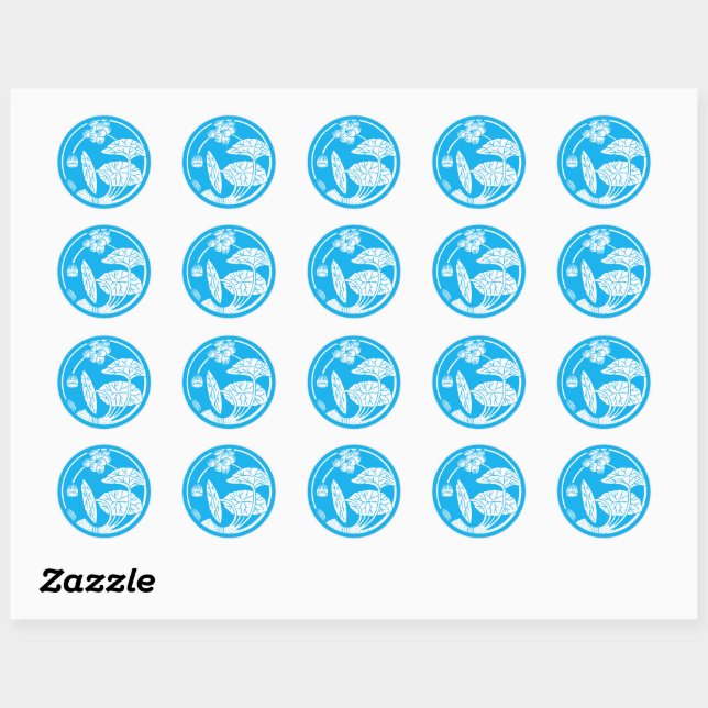 Lotus flower circle classic round sticker (Sheet)