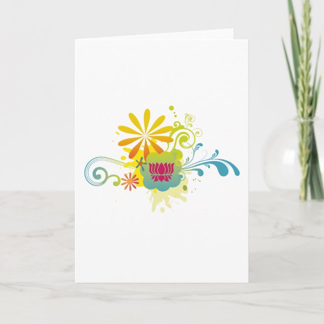 Lotus Flower Colour Burst Card (Front)