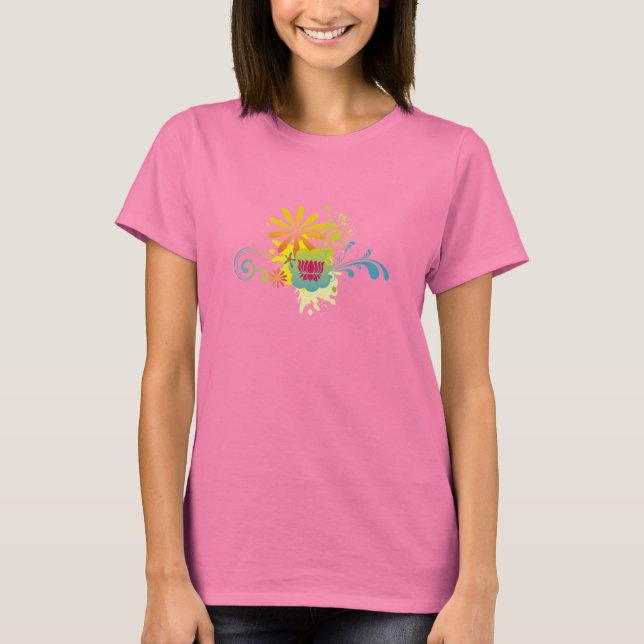 Lotus Flower Colour Burst T-Shirt (Front)