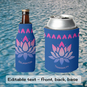 Lotus flower custom text blue Cooler