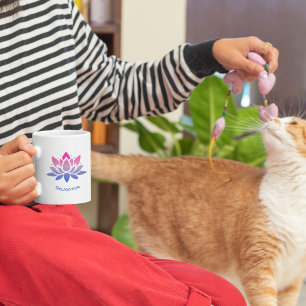 Lotus flower custom text yoga coffee mug