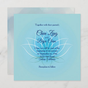 Lotus Flower Custom Wedding Invitation